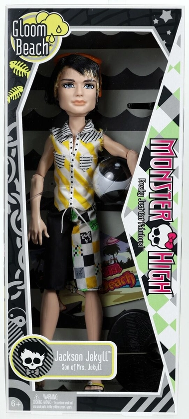 Jackson Jekyll Doll Monster High Gloom Beach #T7991 Never Removed from Box 2010