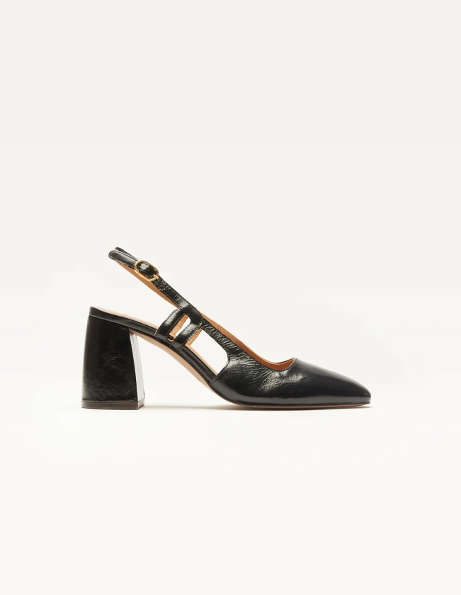 Pumps Marcie - Black pleated leather