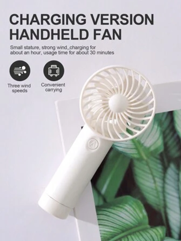 1pc Usb Rechargeable Foldable Handheld Fan With 3 Modes