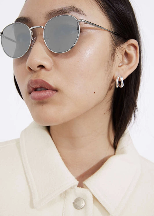 Slim Oval-Frame Sunglasses - Silver - & Other Stories NL