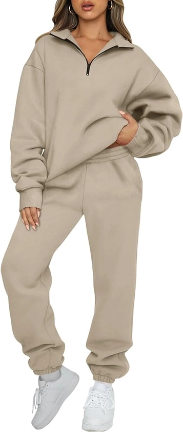 Amazon.com: AUTOMET Womens Two Piece Cozy Lounge Sets Oversized Half Zip Sweaters with Sweatpants Fall Fashion 2023 : Clothing, Shoes & Jewelry