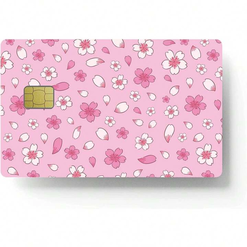 Sakura Credit Card Stickers Skin No Bubble Slim Waterproof Anti-Wrinkling Removable Vinyl Debit Skin Cover Credit Card Decals