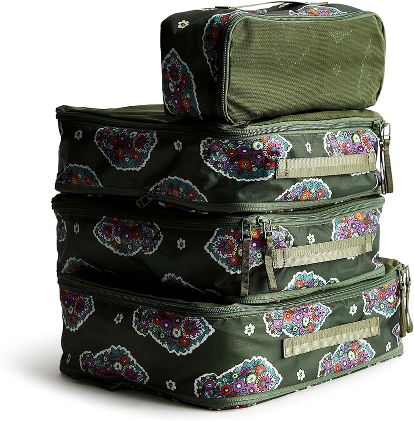 Amazon.com: Vera Bradley Women's Ripstop Polyester Packing Cube Set, Kew Gardens Green, One Size : Clothing, Shoes & Jewelry