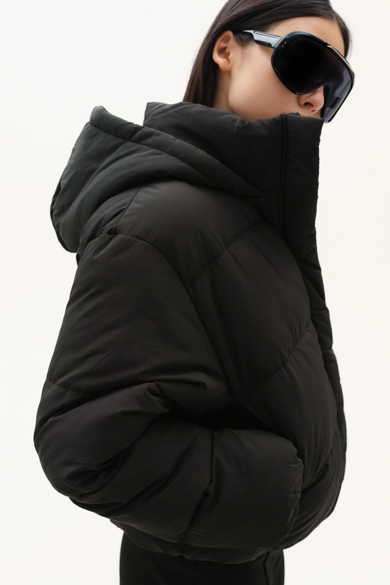 Hooded Puffer Jacket - Black - Ladies | H&M US