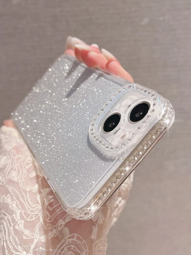 Luxury Electroplated Rhinestone Glitter Phone Case For IPhone 16 Pro Max/16/16 Pro/16 Plus/15/15 Pro Max/15 Pro/15 Plus/11/12/13/14 Pro Max/XS/XR/11 Pro/11 Pro Max/12 Pro/12 Pro Max/13 Pro/13 Pro Max/7 Plus/14 Pro/14 Pro Max/14 Plus/7 Plus/8 Plus/8/SE2, Minimalist Design