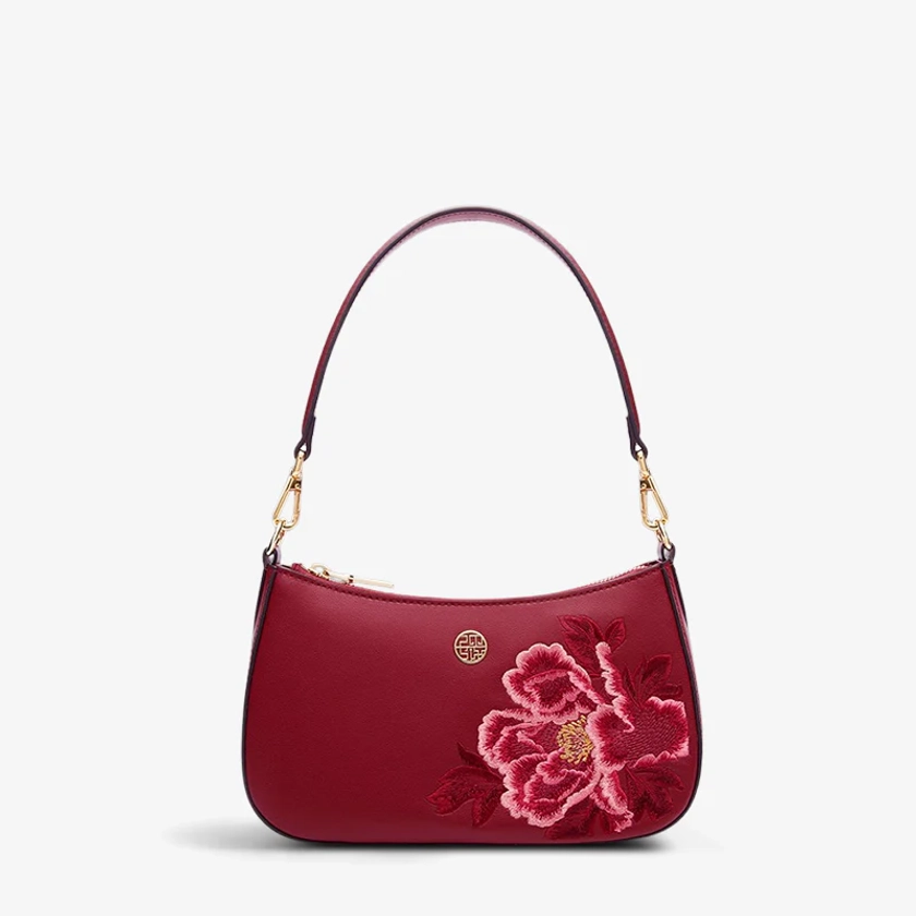 SinoCultural Leather Crossbody Bag Embroidery Women's Handbag