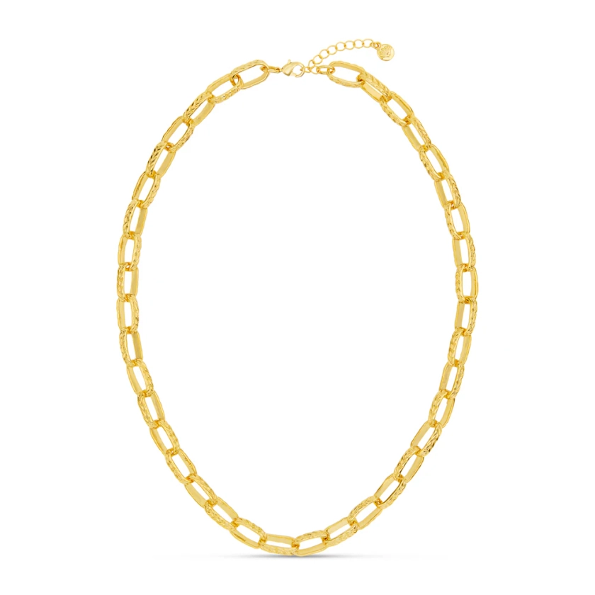 Textured Oval Link Chain Necklace