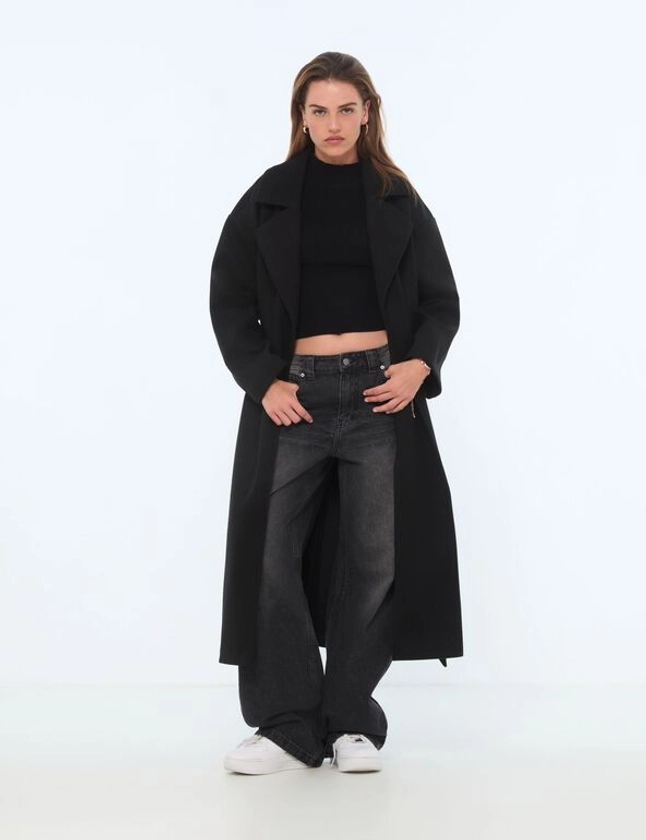 Manteau long noir Femme • Jennyfer