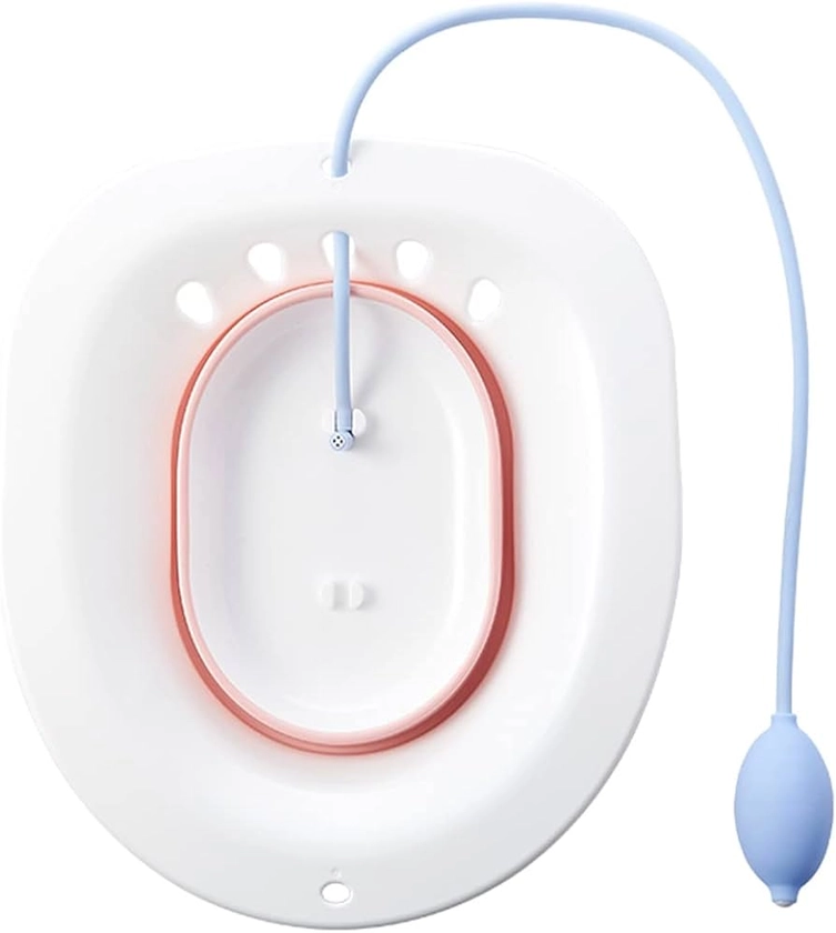 Sitz Bath - Steam Seat Over the Toilet Foldable Sitz Bath Basin for Soaking by Seat for the toilet- Perineal Bath for Hemorrhoidal Relief, Pregnant Women, Elderly (Pink Foldable) : Amazon.co.uk: Health & Personal Care