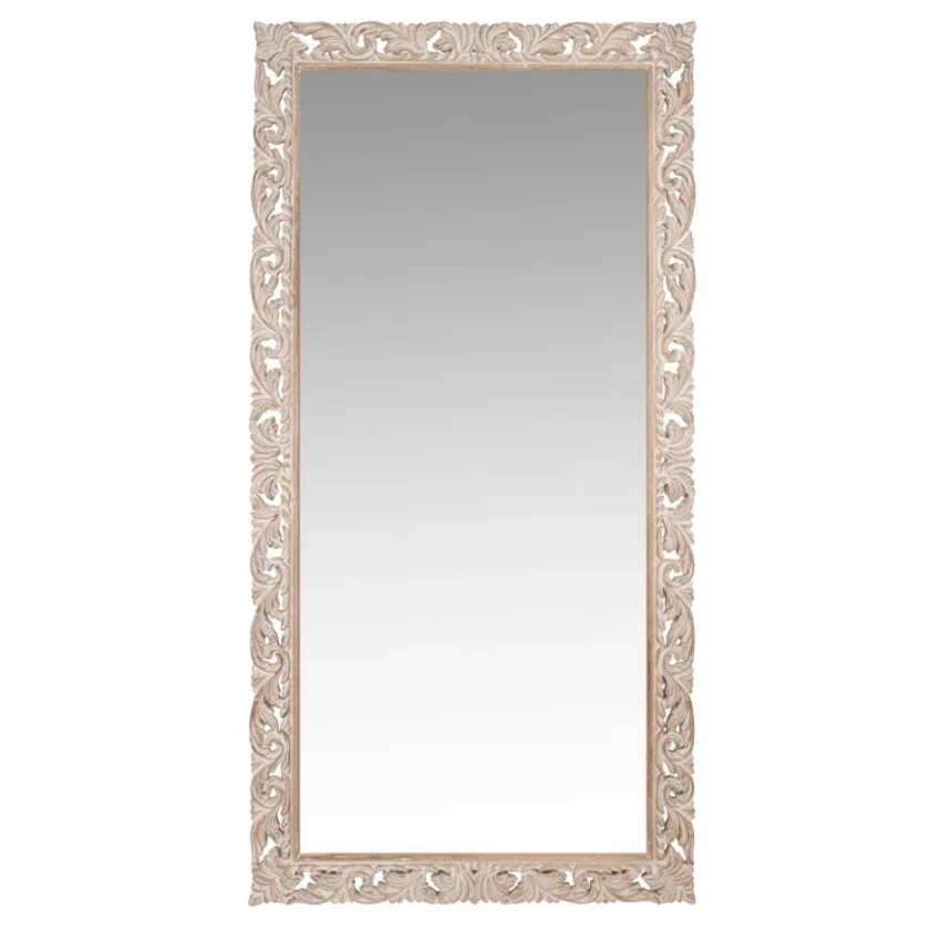 Grand miroir rectangulaire en bois de manguier sculpté 90x180 LOMBOK | Maisons du Monde