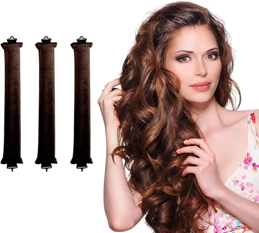 3 Pièces Bigoudis Cheveux,Boucle Sans Chaleur,Rouleau Cheveux,Fer à Friser Sans Chaleur Pour Tous Types de Cheveux,Pour Grandes Boucles Outils de Coiffure Bricolage