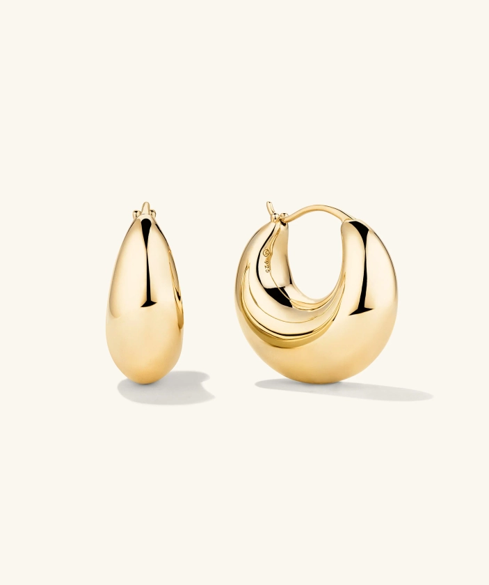 Gold Vermeil Sculptural Hoop Earrings - Jewelry | Mejuri