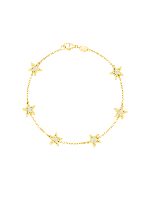 Endless Star Pearl Bracelet 14K