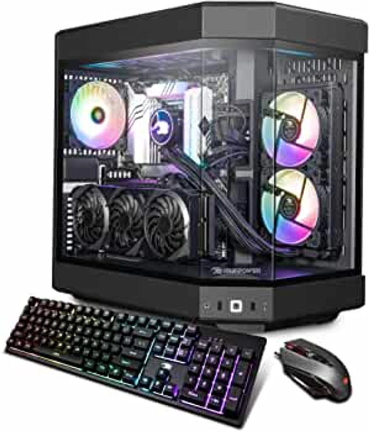 iBUYPOWER Y60 Black Gaming PC Computer Desktop Y60BI9N4702 (Intel Core i9 14900KF, RTX 4070 12GB, 32GB DDR5 5600 RGB (16x2), 2TB NVMe, WiFi Ready, Windows 11 Home)