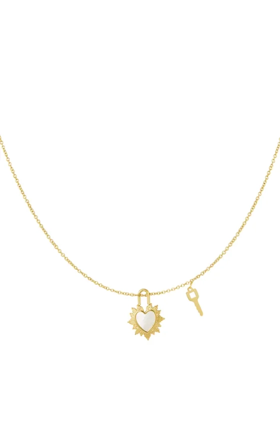 Ketting hart met sleutel - goud SKU0216868-181 Goud Groothandel SKU0216868-181