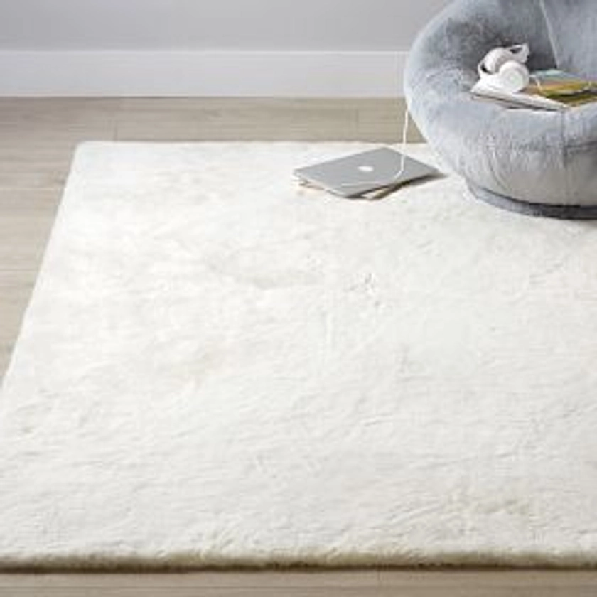 Washable Faux-Bunny Fur Rug