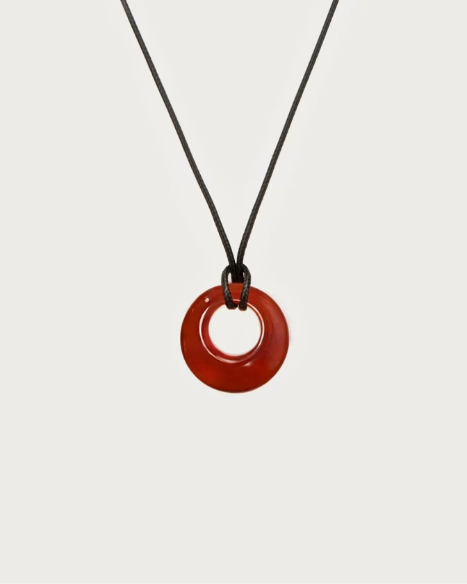 Carnelian Black Cord Necklace | En Route Jewelry | En Route Jewelry