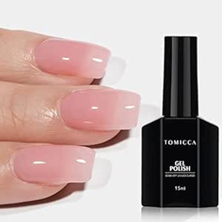 Amazon.com : TOMICCA Pink Gel Nail Polish, Clear Pink Gel Polish, Light Pink Nail Polish Quick Dry, Soak Off UV Sheer Pink Gel Polish Colors Long Lasting Jelly Gel Nail Art Manicure Home DIY : Beauty & Personal Care