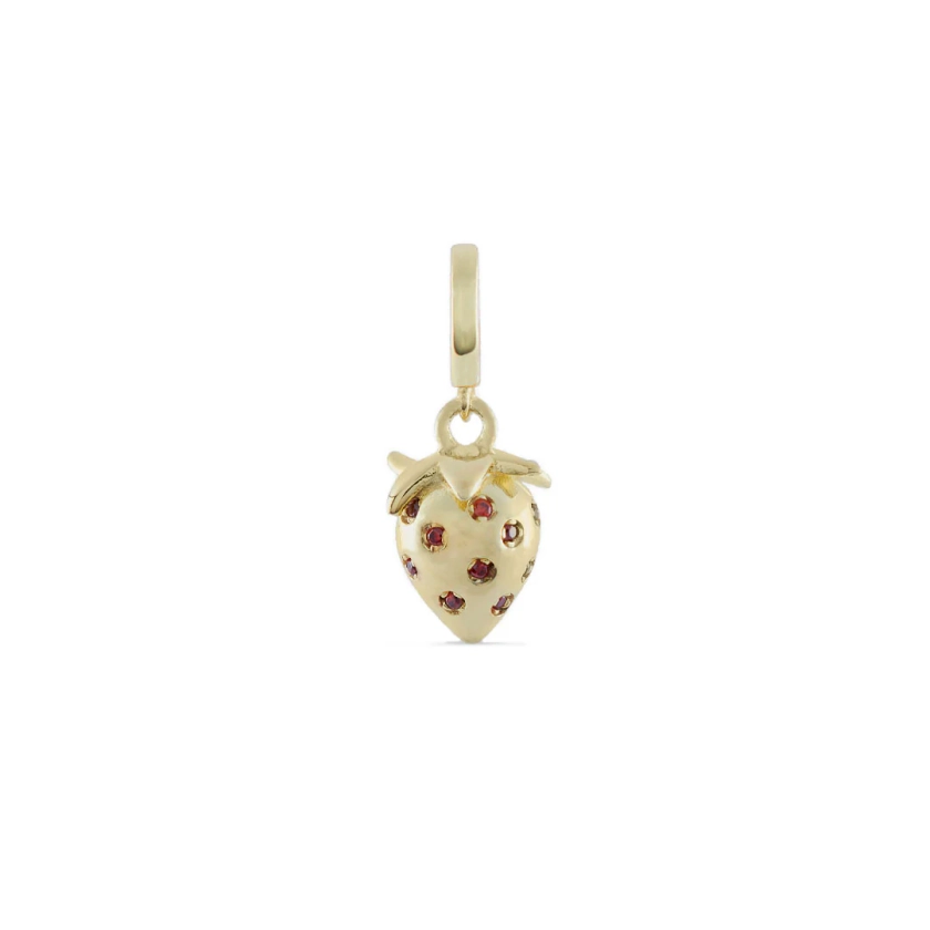 Gold Strawberry Charm