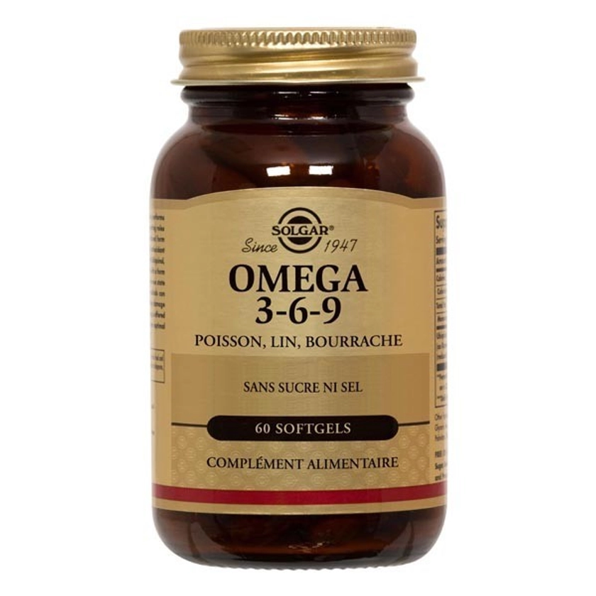 Acheter Solgar omega 3-6-9 | Poisson + Lin + Bourrache