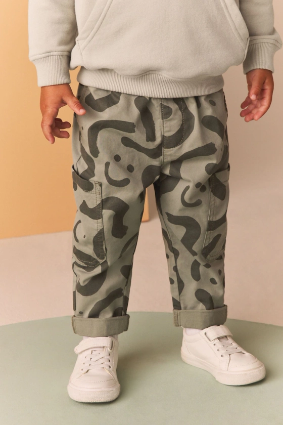 Buy Green Print 100% Cotton Side Pocket Pull-On Trousers (3mths-7yrs) from the Next UK online shop