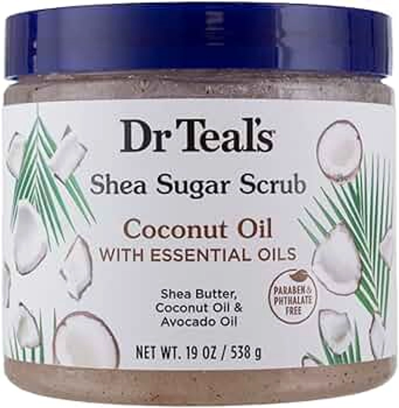 Dr. Teal's Shea Sugar Scrub Coconut Oil 19 Ounce Jar