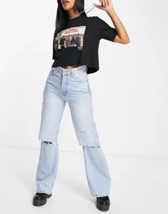 Bershka - Jean droit style années 90 - Bleu vintage | ASOS