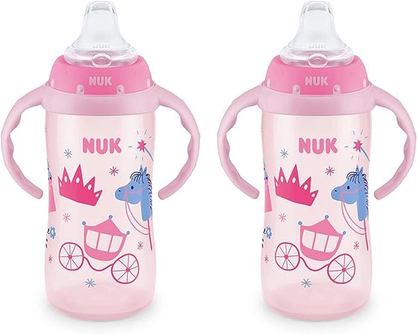 NUK Learner Cup, 10 oz, 8+ Months, 2 Count – BPA Free, Spill Proof Sippy Cup