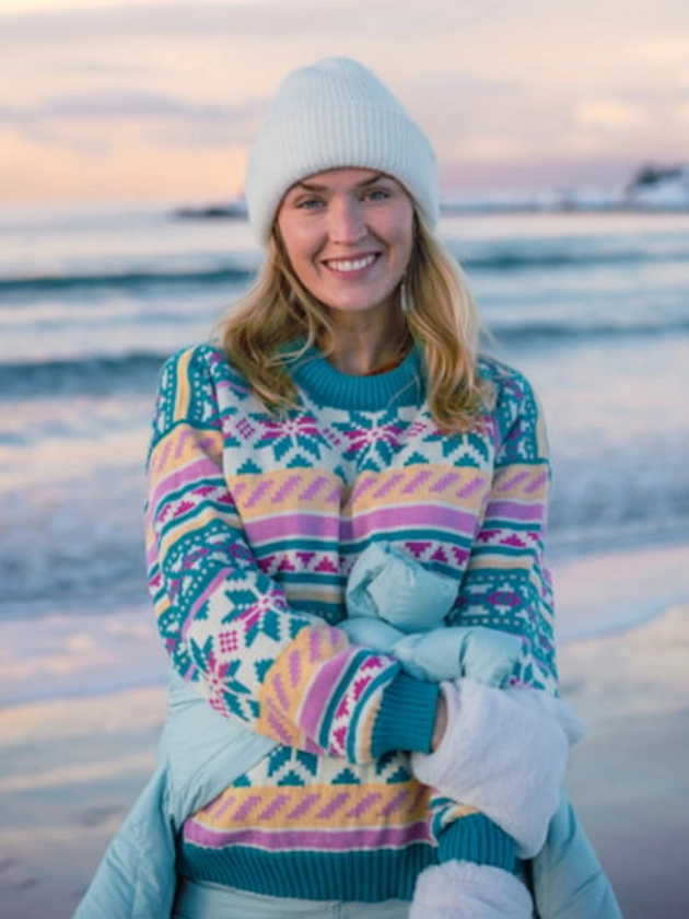 Ingrid wool sweater turquoise