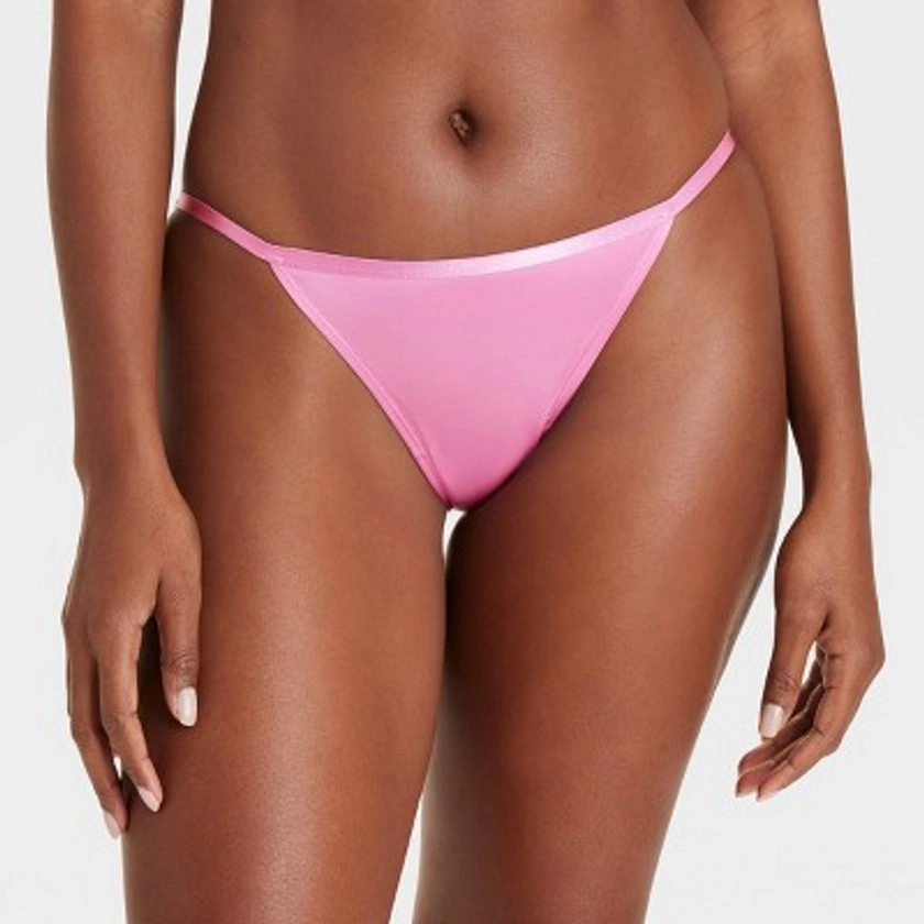 Women's Satin Cheeky Underwear - Auden™ Pink Dahlia XL