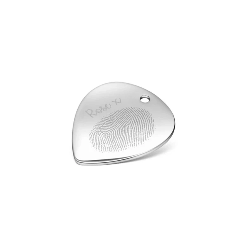 Silver Fingerprint Guitar Pick