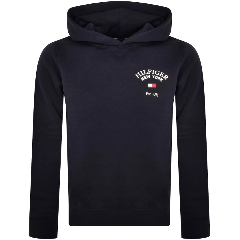 Tommy Hilfiger Logo Pullover Hoodie Navy | Mainline Menswear 