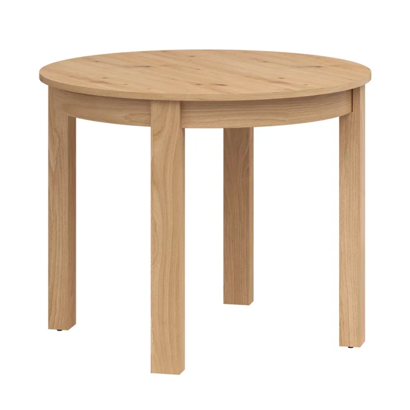 Table à manger ronde extensible 2 à 8 places stratifiés naturel