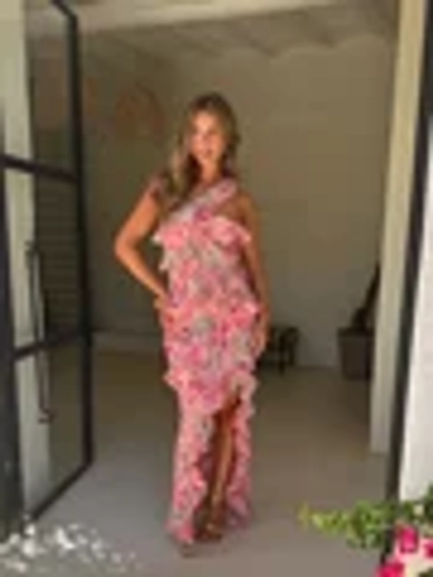 Florentina Ruffle Dress (Pink)