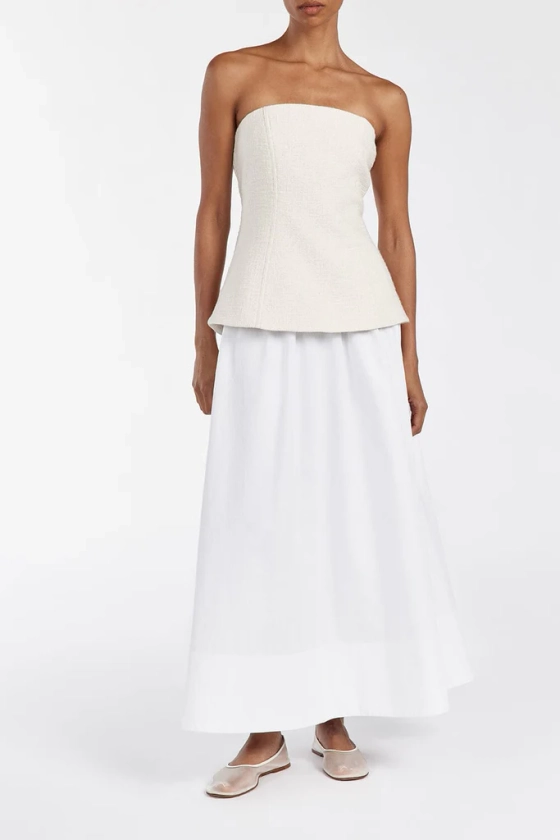 KIRSTY WHITE POPLIN CIRCLE SKIRT