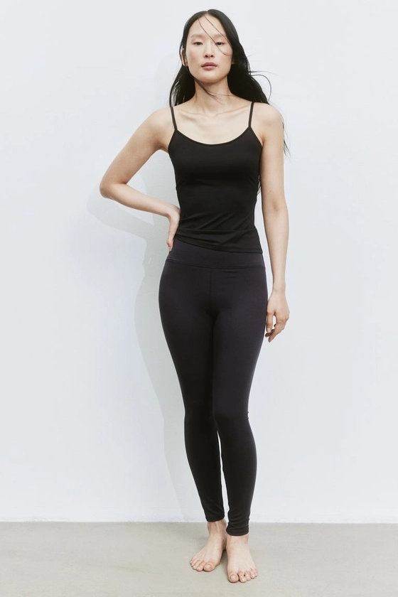 Leggings - High waist - Long - Black - Ladies | H&M US