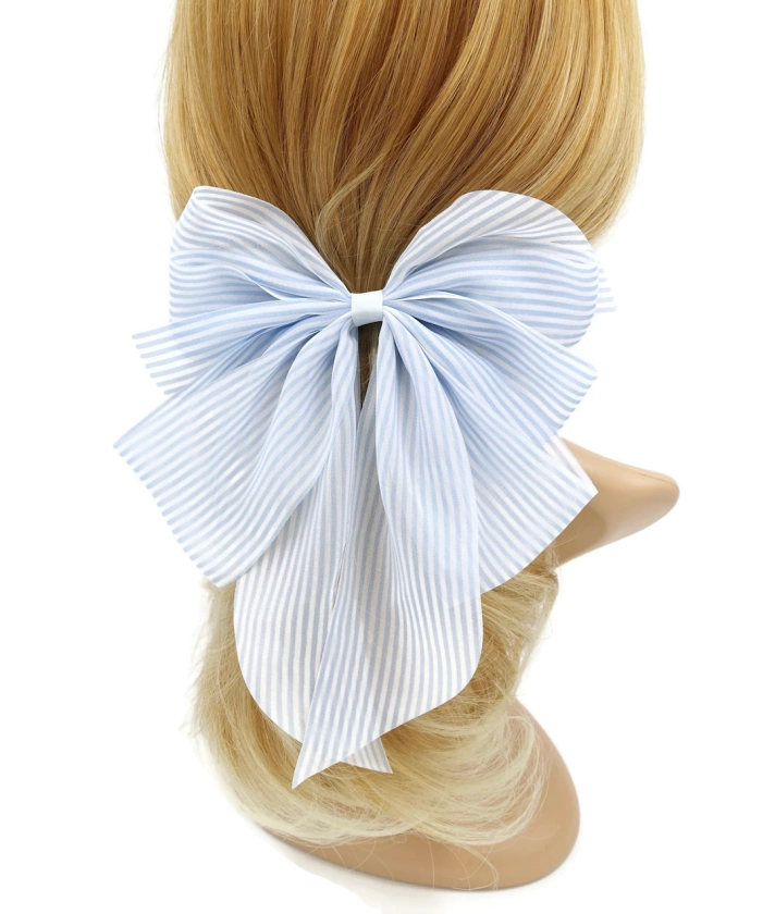 Narrow Stripe Hair Bow Layered Style Tail Hair Accessory for Women - Etsy UK