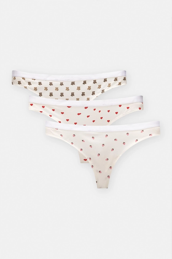 Lot de 3 strings imprimés - pull&bear