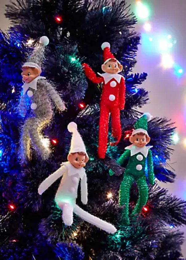 Set of 4 Tinsel Elves | Freemans