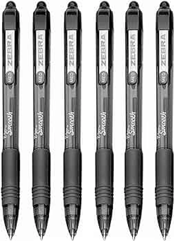 Zebra Z-Grip Smooth - Retractable Ballpoint Pen - Pack of 6 - Black
