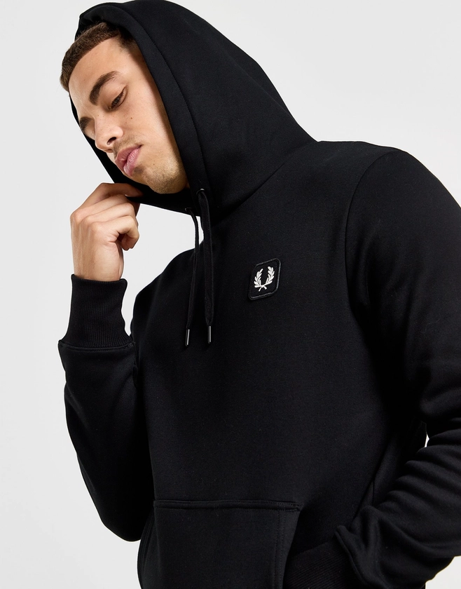 Black Fred Perry Badge Overhead Hoodie | JD Sports UK 