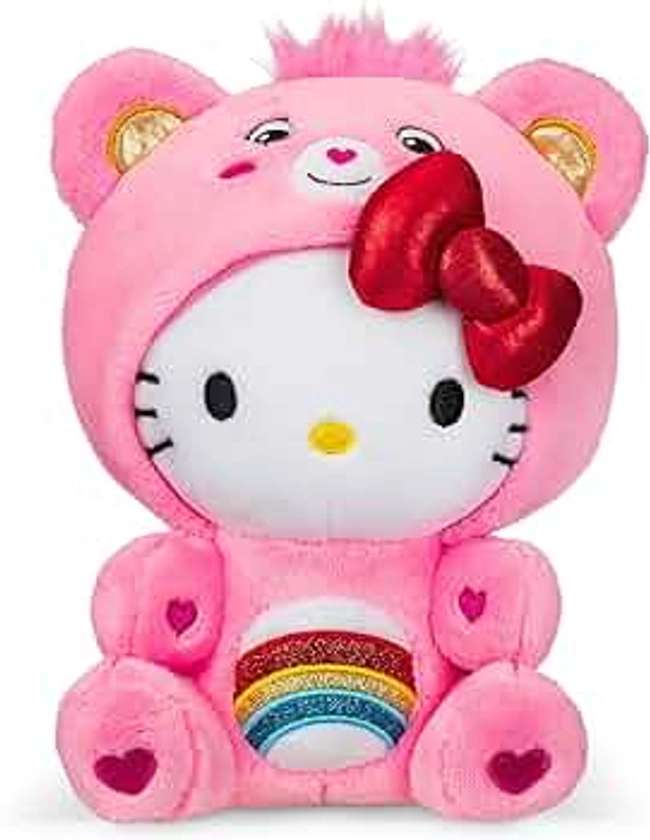 Care Bears Hello Kitty Dressed As Cheer Bear 9" Fun-Size Plush - Soft, Huggable Bestie! – Good for Girls and Boys, Employees, Collectors, Ages 4+