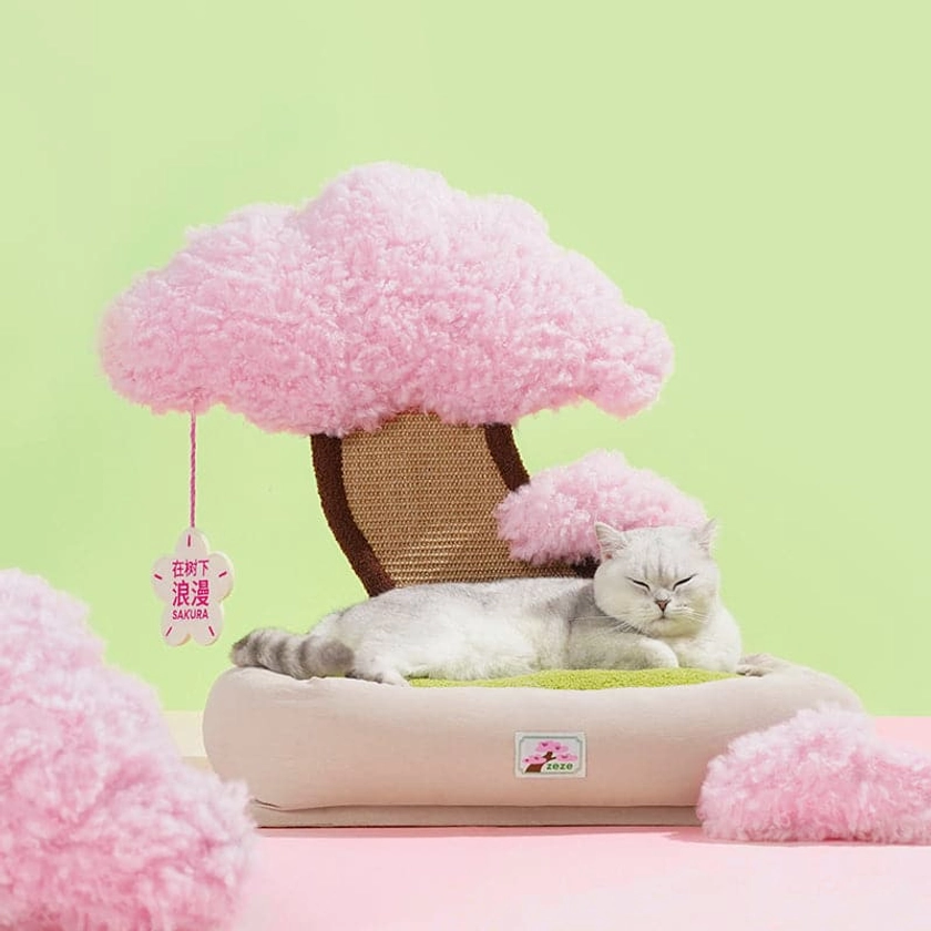 Sakura /Pine Tree Cat Bed and Cat Scratching Pads