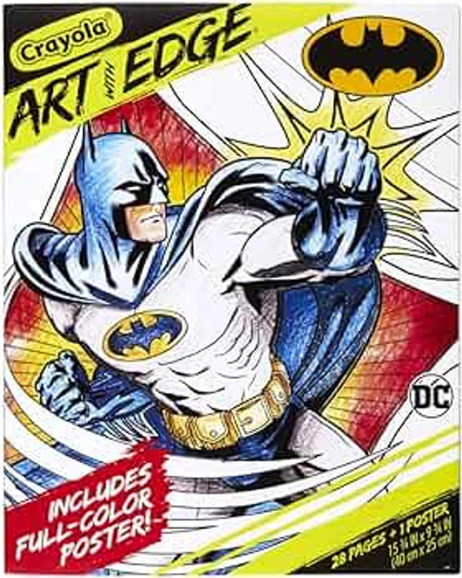 Crayola Art with Edge Batman Coloring Pages (28pgs), Includes 1 Batman Poster, Adult Coloring, Batman Collectable, Batman Gift