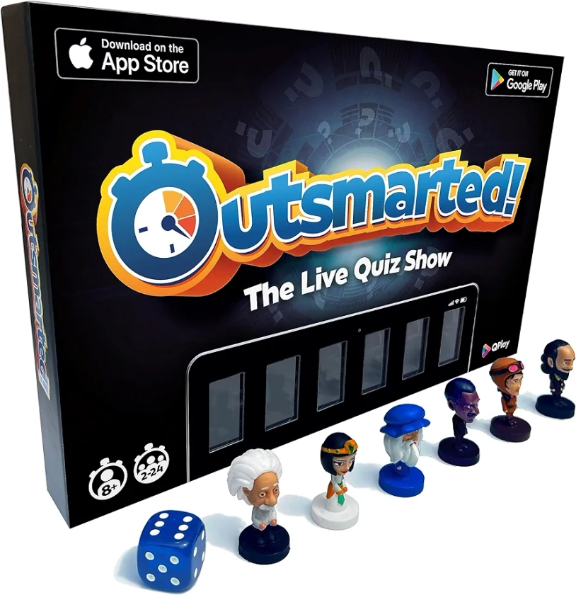 OUTSMARTED! The Live Family Quiz Show Board Game | Ages 8+ | Trivia Game For Kids & Adults | for 2 to 24 Players (Outsmarted! 2024 Edition)