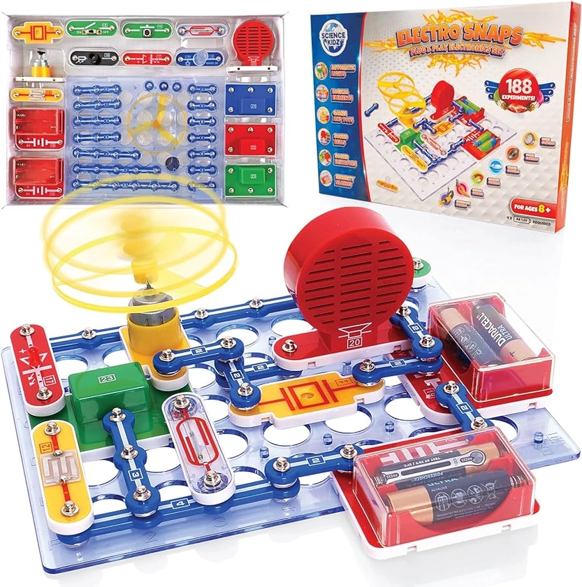 Science Kidz Electronics Kit - Electric Circuits For Kids - 188 Experiments Set - Science Kits For Kids 7,8,9,10 - Educational STEM Toys For Kids