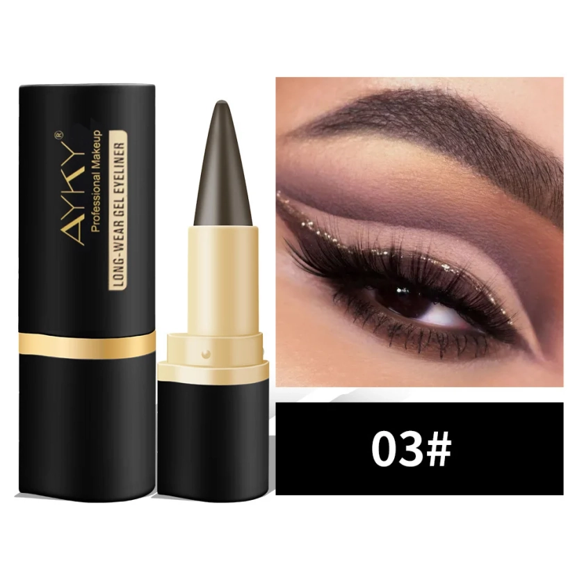 🔥LAST DAY SALE 49% OFF🔥Viral profession Kajal Eyeliner Pen Gel - Quick Drying Formula Eye Liner - 03# Dark Brown