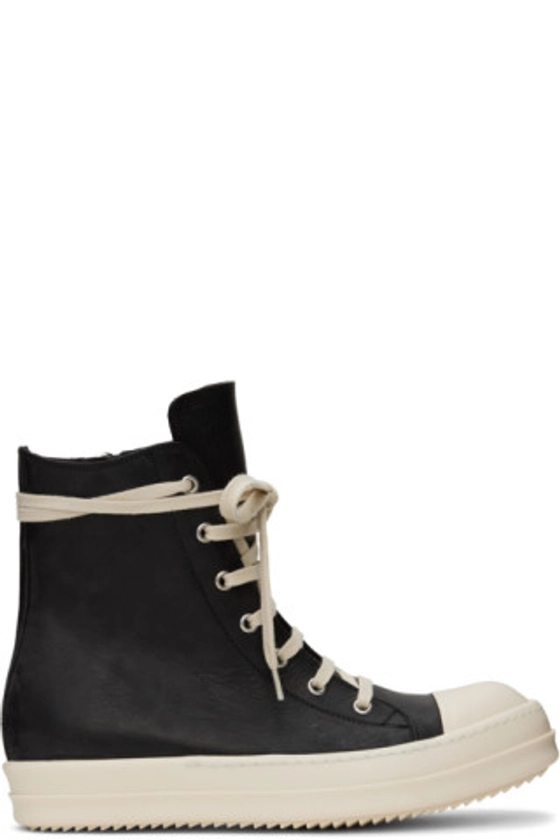 Rick Owens - Black Washed Calf Sneakers