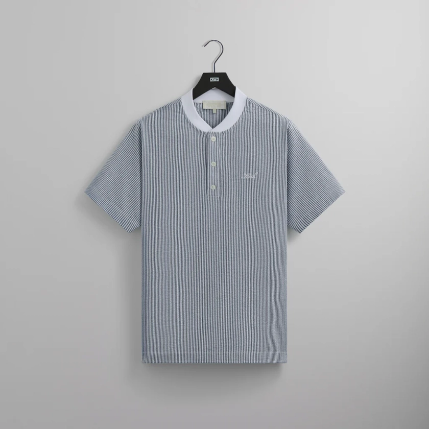 Kith Seersucker Pearson Henley Pullover - Nocturnal