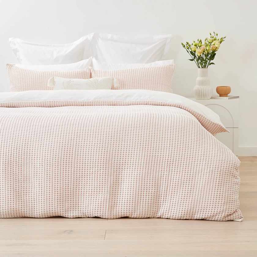 Dakota Cotton Quilt Cover Set - Queen Bed, Pink